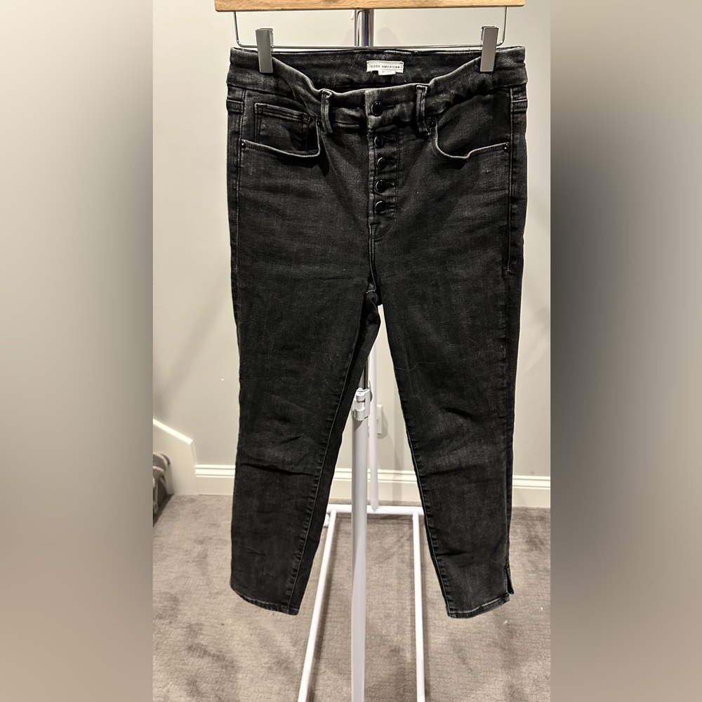 Good American black wash denim.